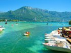 Mont Blanc and the crystal lake of Annecy