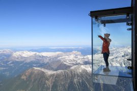 Mont Blanc and the crystal lake of Annecy